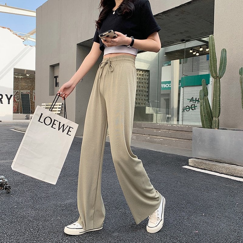 Ice Silk Loose Casual Pants