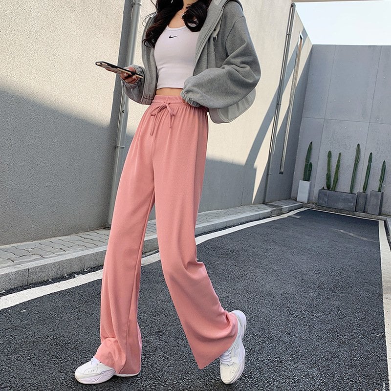 Ice Silk Loose Casual Pants