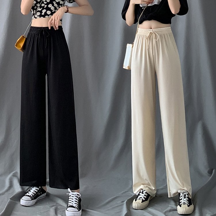 Ice Silk Loose Casual Pants