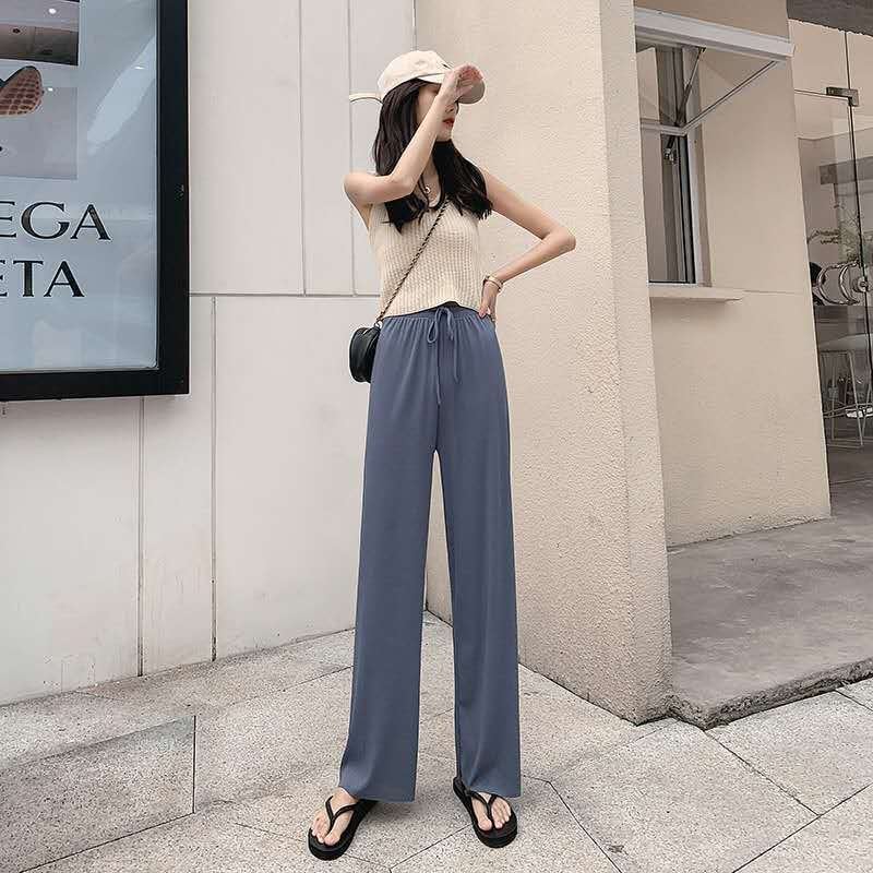 Ice Silk Loose Casual Pants