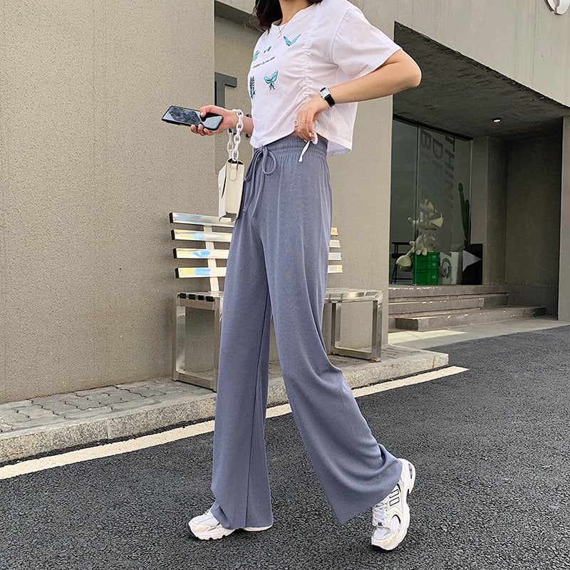 Ice Silk Loose Casual Pants